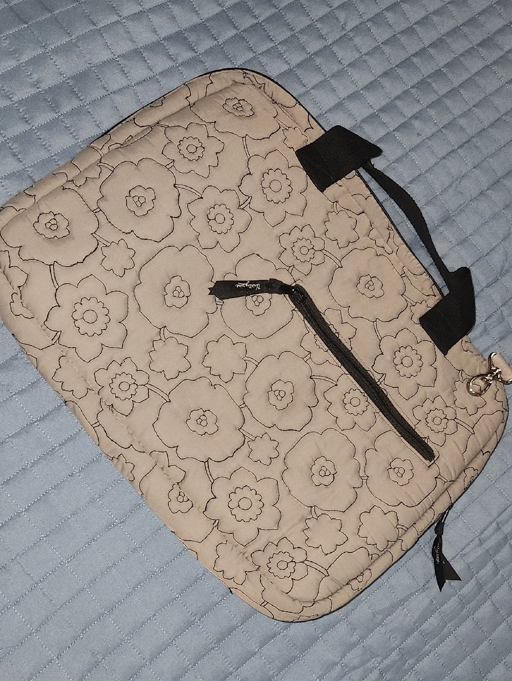 Thirty-one Gray Floral Quilted Laptop Tote